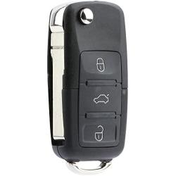Replacement Keyless Entry Remote Flip Key Fob fits 2002 2003 2004 2005 VW Jetta, Golf, Passat (HLO1J0959753AM)