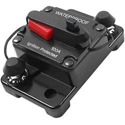 AUTOPTIM 100 Amp Circuit Breaker - Trolling with Manual Reset Car Marine Trolling Motors Boat ATV, Manual Power Protect for Audio System Fuse 12-48V Waterproof