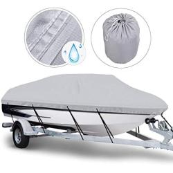 NORTHCAPTAIN 100% Waterproof Boat Cover,600D Marine Grade Polyester Trailerable Boat Cover,Fit V-Hull Tri-Hull Fishing Ski Pro-Style Bass Boats