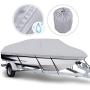 NORTHCAPTAIN 100% Waterproof Boat Cover,600D Marine Grade Polyester Trailerable Boat Cover,Fit V-Hull Tri-Hull Fishing Ski Pro-Style Bass Boats