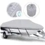 NORTHCAPTAIN 100% Waterproof Boat Cover,600D Marine Grade Polyester Trailerable Boat Cover,Fit V-Hull Tri-Hull Fishing Ski Pro-Style Bass Boats