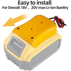 Power Wheels Adaptor for Dewalt 20V Battery Dock Power Connector 12 Gauge Robotics