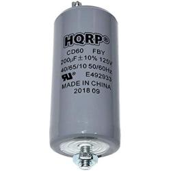HQRP 200uF 125V Start Capacitor Compatible With AC Electric Motor Start HVAC Blower Compressor Pump 200MFD CD60