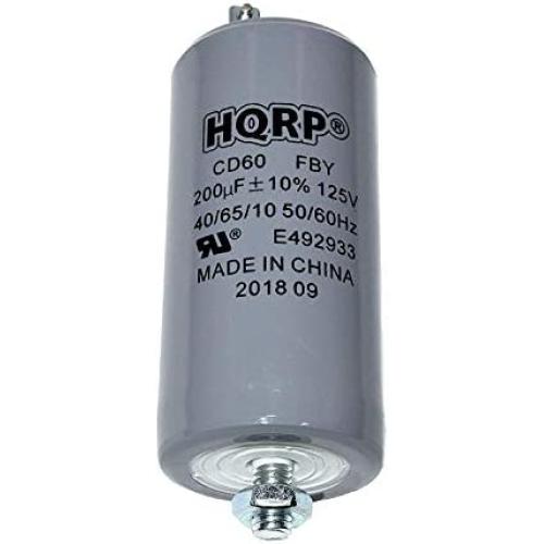 HQRP 200uF 125V Start Capacitor Compatible With AC Electric Motor Start HVAC Blower Compressor Pump 200MFD CD60