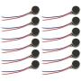 SDTC Tech 12pcs DC Mini Vibration Motor 3V 85mA 12000rpm Self Adhesive Flat Coin Button-Type Brushed Micro-Motor with Two Wires(10x2.7mm)