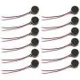 SDTC Tech 12pcs DC Mini Vibration Motor 3V 85mA 12000rpm Self Adhesive Flat Coin Button-Type Brushed Micro-Motor with Two Wires(10x2.7mm)