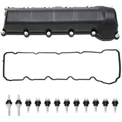 MITZONE Left Side Valve Cover With Gaskte And Bolts Compatible With 2001-2007 Dodge Ram 1500 Durango Dakot Jeep Commander Grand Cherokee 4.7L V8 Replace # 53021829AD 264-928