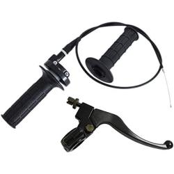 Throttle Handle,Right Brake Lever and Left Handle,Throttle Cable, for XR80 XR100 CRF70 CRF80 CRF100 Pit Dirt Motor Bike Baja Mini Bike 196cc 200cc 5.5hp 6.5hp 48 Inch Twist Throttle Hand