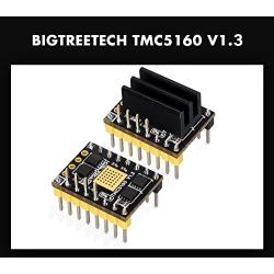 BIGTREETECH TMC5160 v1.3 Stepper Motor Driver Stepstick Mute 3D Printer Part with Heatsink for SKR 2/Octopus V1.2/SKR V1.4 Turbo/SKR V1.3 Control Board (1pcs)