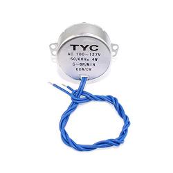 WOWOONE 1pc Synchronous Motor with Wire, AC 100-127V 50/60Hz 4W CCW/CW (5-6 RPM) Turntable Motor Electric Synchron Motor for Cup Turner, Cuptisserie, Tumbler Cup Rotator with 7mm Flexible Coupling