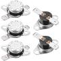 uxcell KSD301 Thermostat 85°C/185°F 10A Normally Closed N.C Adjust Snap Disc Temperature Switch 5pcs