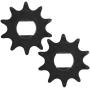 Alomejor 2Pcs 10 Teeth Motor Gear Sprocket 420 Model Steel Motor Chain Sprocket with 12x17mm Inner Hole for Electric Scooter