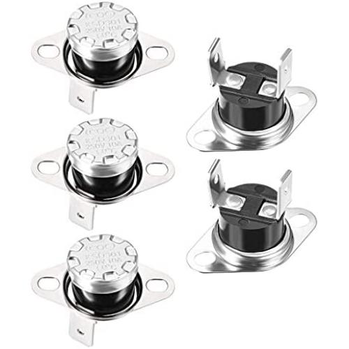 uxcell KSD301 Thermostat 60°C/140°F 10A Normally Open N.O Adjust Snap Disc Temperature Switch for Microwave Oven Coffee Maker 5pcs