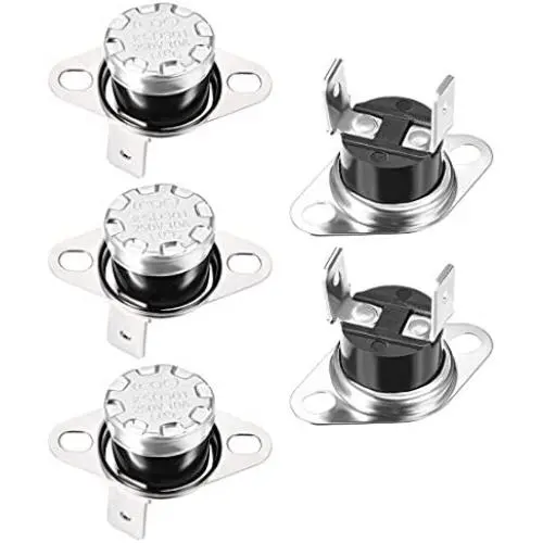 uxcell KSD301 Thermostat 60°C/140°F 10A Normally Open N.O Adjust Snap Disc Temperature Switch for Microwave Oven Coffee Maker 5pcs