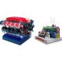 Playz V8 Engine and Steam Engine Model Kit Building Kit for Kids and Adults - STEM Science Kits for Kids, Model Engine Kits for Adults and Educational Hobby Gift, Mini Engine Set, Engineering Toy Boys