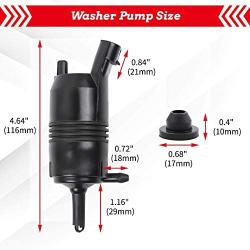 OTUAYAUTO QWP022 Front Windshield Washer Pump w/Grommet - Compatible with Chevrolet (Chevy), GMC, Buick, Pontiac, Oldsmobile, Isuzu, & Cadillac - OEM #: 22127652, 22127653, 89025062, 89001122