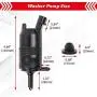 OTUAYAUTO QWP022 Front Windshield Washer Pump w/Grommet - Compatible with Chevrolet (Chevy), GMC, Buick, Pontiac, Oldsmobile, Isuzu, & Cadillac - OEM #: 22127652, 22127653, 89025062, 89001122