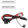 Vemote SAE Battery Connector 10AWG SAE to Ring Terminal Harness with 15Amps Fuse 2 Pin SAE Quick Disconnect Connector 2FT Extension Cable for Motorcycle RVs Boats etc.