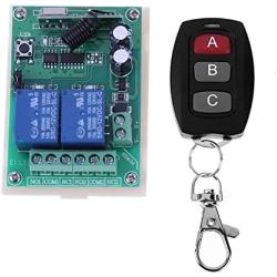 Calvas Garden Door Motor Smart Remote Control Switch DC 24V 10A 2CH RF Wireless Remote Control Switch System Transmitter Controller