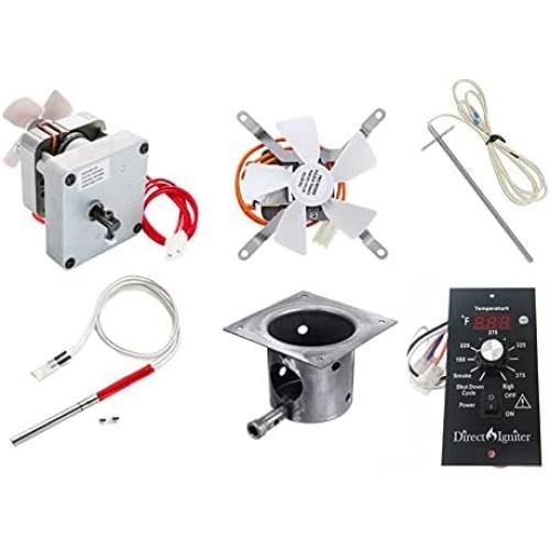 Direct Igniter Rebuild Kit Auger motor + Fan + Hot Rod + RTD + Steel Burn Pot & Control Board fits AC Traegers (Full Rebuild Kit)