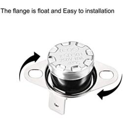 uxcell KSD301 Thermostat 40°C/104°F 10A Normally Open N.O Adjust Snap Disc Temperature Switch for Microwave Oven Coffee Maker 5pcs