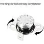 uxcell KSD301 Thermostat 40°C/104°F 10A Normally Open N.O Adjust Snap Disc Temperature Switch for Microwave Oven Coffee Maker 5pcs