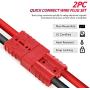 Orion Motor Tech Wire Connector 2 Pack, 50A Wire Harness Plug Kit for 6 to 12 Gauge Cables, 12V to 36V Battery Quick Connect Disconnect Set for Car Bike ATV Winches Lifts Motors More, Set of 2, Red