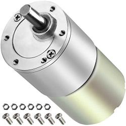 PLUMIA DC 12V 300RPM Gear Motor Eccentric Output Shaft 37mm Diameter Gearbox High Torque Electric Micro Speed Reduction Geared Motor