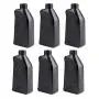 Hacaroa 6 Pack Plastic Engine Oil Jugs, 34 Oz Black Liquid Utility Jug Empty Bottle Refillable Container for Storing Motor Oil, Bleach, Detergent, Lubricant, Automotive Fluids