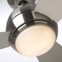 Metal Ceiling Fan with Lights | Modern Dimmable Fixture with Remote Control | Brushed Steel 3 Blade Propeller Design with No-Light Option | Downrod Included for Hanging, 52 Inch
