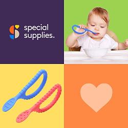 Special Supplies Duo Spoon Loops Oral Motor Therapy Tools, 2 Pack, Textured Stimulation and Sensory Input Treatment for Babies, Toddlers or Kids, BPA Free Silicone with Flexible, Easy Handle