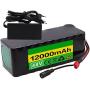 Wnicek 48V 12000mAh E-Bike Lithium-ion Battery Rechargeable Waterproof PVC Lithium Battery Used for Motors Within 1000W for Electric Bicycles Scooters Electric Tools with Charger