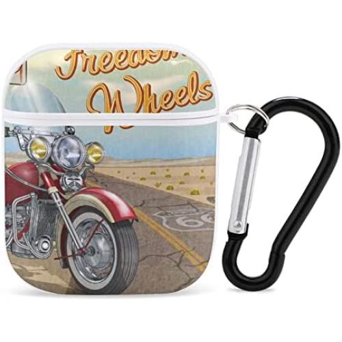 Airpods Case Red Motor Cycle Airpod Hard Case Cover Headphone Cases for Apple Airpods1 Airpods2