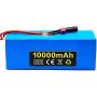 Jieoto 36V 10Ah Li-ion Battery Pack 10S 3P 10000mAh E-Bike Rechargeable Battery with Charger Suitable for 200W-500W Motor Fit for Scooters Electric Tools Tricycles