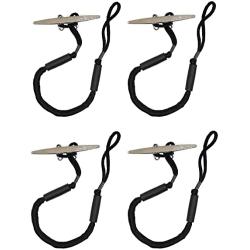 Jranter Bungee Dock Lines, 4 Feet Bungee Shock Cords Bungee Docking Rope Mooring Rope for Boat,PWC,Jet ski,Pontoon,Kayak,Canoe,Power Boat,Watercraft (4 Packs)