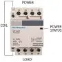 Electrodepot 60 Amp 4 Pole Normally Closed IEC 400V Contactor (Silent Operation) – 110-120VAC Coil, Inductive 30A, Resistive 60A with Mounting Base for DIN Rail