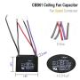 LONYE 5 Wire Ceiling Fan Capacitor Replacement for New Tech CBB61 250VAC 50/60 Hz 4.5 + 5 + 6μf