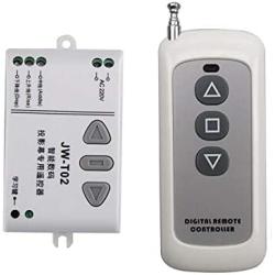 Calvas AC 220 V Wireless remote control switch 1 receiver + 1 transmitter tubular motor controller forward/reverse/stop 3 key