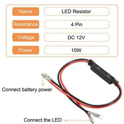 DKARDU Motorcycle Resistor LED Flasher Turn Signal LED Load Resistor, 4 PCS 12V in-line LED Turn Signal Indicator Adaptor Fix Error Flash Controller for Motorcycle Motorbike Scooter