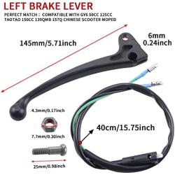 CNCMOTOK Left Brake Lever fit for GY6 50cc 125cc 150cc 139QMB 157Q Roketa Jonway Taotao Chinese Scooter Moped Parts