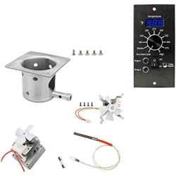 GRISUN Fire Burn Pot, Hot Rod Ignitor, Auger Motor and Grill Induction Fan Kit Replacement Parts Digital Pro Thermostat Controller