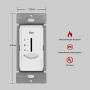 ENERLITES 3 Speed Decora in Wall Ceiling Fan Control, Slide Switch, 120VAC, 2.5A, Single-Pole, Neutral Wire NOT Required, 17000-F3-W2P, White, 2 Pack