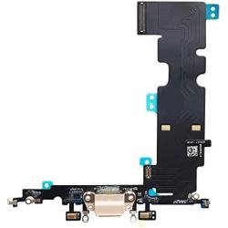 Johncase OEM Charging Port Dock Connector Flex Cable + Microphone + Cellular Antenna + Vibration Motor Connector Replacement Part Compatible for iPhone 8 Plus All Carriers (Gold)