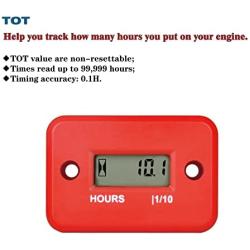 Runleader Digital LCD Waterproof Hour Meter for Small Engine,Track Oil Change Intervals, Generator,Lawn Mower,Outboard,ATV,Snow blowers,Marine,Dirt Ski ,Motorcycle(Included Bracket-HMB004)(M4-RE)