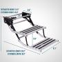 Hike Crew 12V Automatic RV Steps | Magnetic Switch Motorized 2-Step Platform & Power Kit w/LED Light, Aluminum & Steel Construction 440 Lb Capacity | Anti-Slip Grip Custom Control & Easy Bolt Assembly