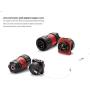 Aviation Connector M20 Plastic Male Plug + Square Female Socket Φ20mm Outdoor Waterproof IP67 Connectors with Cap Panel Mount 3 Pin Gold Plated for Industrial Device Power