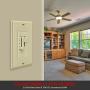 ENERLITES 3 Speed Ceiling Fan Control and LED Dimmer Light Switch, Light and Fan Combination Switch, Single Pole, 2.5A, 300W Incandescent, No Neutral Wire Required, 17001-F3-I-F, Ivory