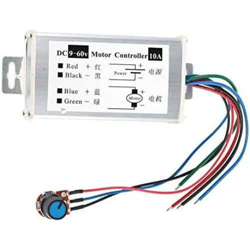 Motor Speed Controller DC 9V 12V 18V 24V 36V 50V 60V 10A Pulse Width Modulation Regulator 600W Stepless Variable Speed Forward and Reverse Switch Pulse