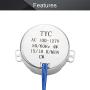Fielect Synchronous Motor AC 110V 15-18RPM Turntable Motor CW Direction 4W TYC-50 Horizontal Hole Tapping Shaft for Hand-Made, School Project, Model or Guide Motor