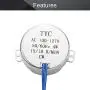 Fielect 2Pcs Synchronous Motor AC 110V 15-18RPM Turntable Motor CW Direction 4W TYC-50 Horizontal Hole Tapping Shaft